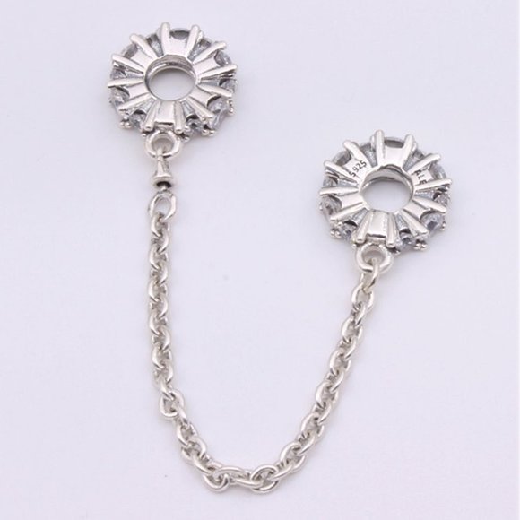 Pandora Clear Sparkle Safety Chain Charm - Picture 3 of 3